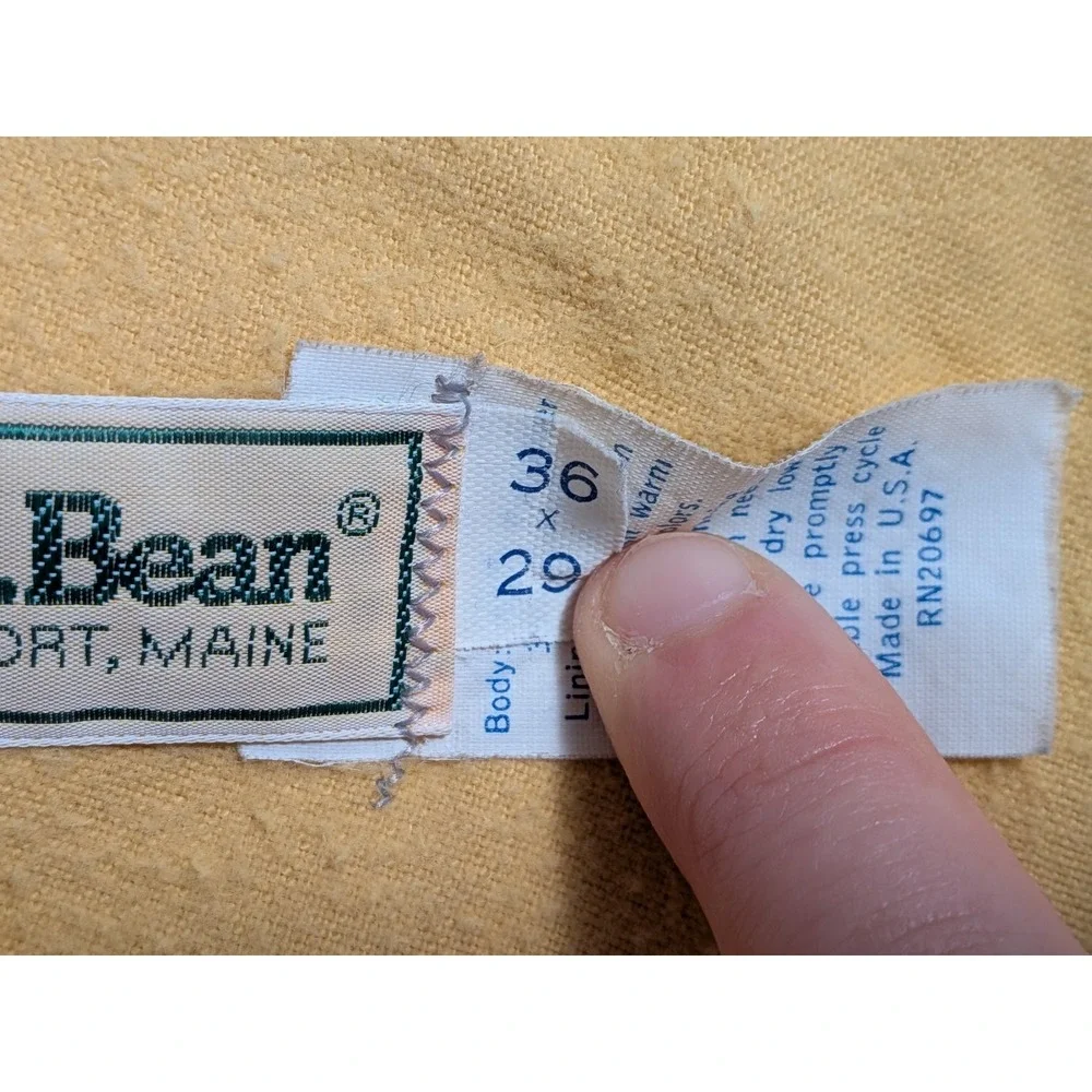 Vintage Made in USA L.L.Bean Pants Men's Khaki 36x29 Heavy Warm Fleece Lined